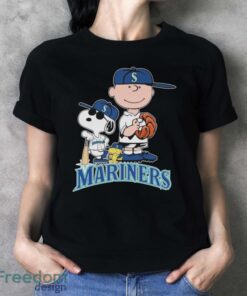 Official The Peanuts Movie Characters Seattle Mariners Baseball 2024 Shirt - Ladies T-Shirt