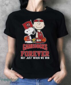 Official The Peanuts Movie Characters South Carolina Gamecocks Forever Not Just When We Win Shirt - Ladies T-Shirt