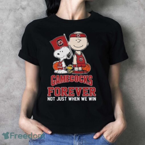 Official The Peanuts Movie Characters South Carolina Gamecocks Forever Not Just When We Win Shirt - Ladies T-Shirt