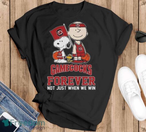 Official The Peanuts Movie Characters South Carolina Gamecocks Forever Not Just When We Win Shirt - Black T-Shirt