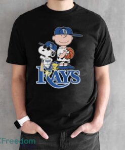 Official The Peanuts Movie Characters Tampa Bay Rays Baseball 2024 Shirt - Black Unisex T-Shirt