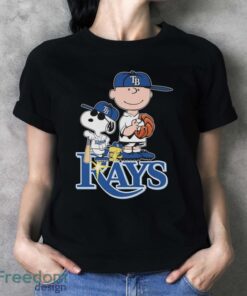 Official The Peanuts Movie Characters Tampa Bay Rays Baseball 2024 Shirt image Official The Peanuts Movie Characters Tampa Bay Rays Baseball 2024 Shirt - Ladies T-Shirt