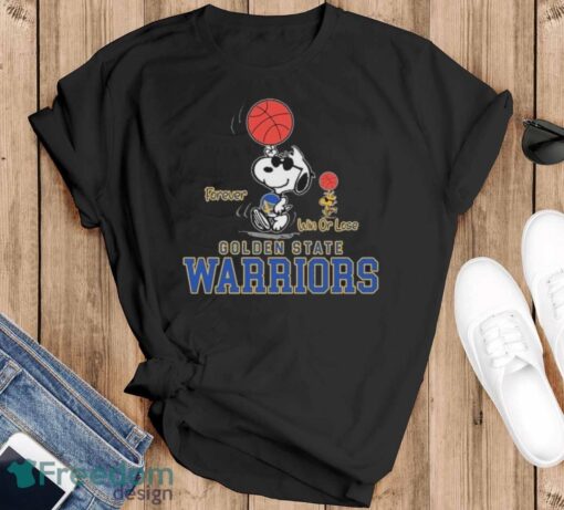 Official The Peanuts Snoopy And Woodstock Forever Win Or Lose Golden State Warriors Shirt - Black T-Shirt