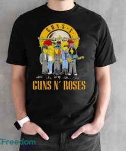 Official The Simpson Gun N’ Roses Signatures Shirt - Black Unisex T-Shirt