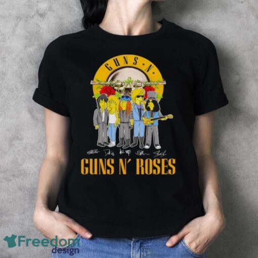 Official The Simpson Gun N’ Roses Signatures Shirt - Ladies T-Shirt