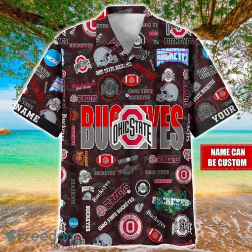 Ohio State Buckeyes Logo Hawaiian Shirt For Fans Trending Beach Shirt Custom Name Product Photo 1