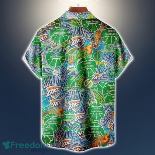 Oklahoma City Thunder Logo All Printed 3D Hawaiian Shirt For Fans NBA Hawaiian Shirt Product Photo 2