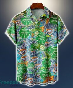 Oklahoma City Thunder Logo All Printed 3D Hawaiian Shirt For Fans NBA Hawaiian Shirt Product Photo 1