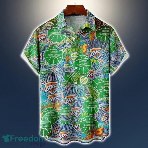 Oklahoma City Thunder Logo All Printed 3D Hawaiian Shirt For Fans NBA Hawaiian Shirt Product Photo 1