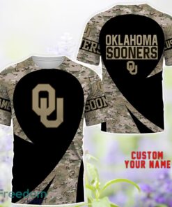 Oklahoma Sooners AOP Hoodie T-Shirt Sweatshirt Camo Pattern Veteran Custom Name Gift For Father's day Product Photo 4