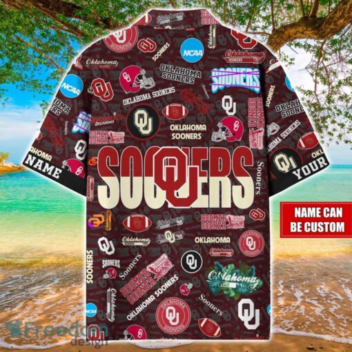 Oklahoma Sooners Logo Hawaiian Shirt For Fans Trending Beach Shirt Custom Name Product Photo 2