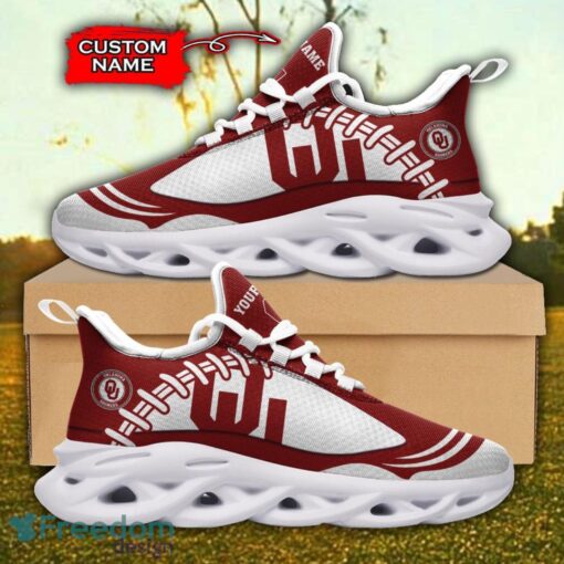 Oklahoma Sooners NCAA Max Soul Shoes Big Logo And Custom Name Sneakers For Men Women Product Photo 2