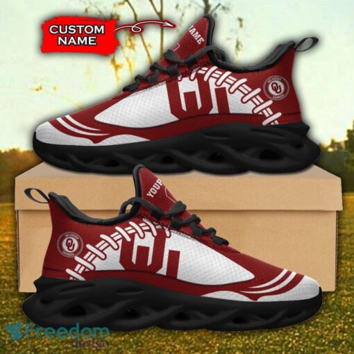 Oklahoma Sooners NCAA Max Soul Shoes Big Logo And Custom Name Sneakers For Men Women Product Photo 1