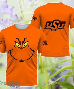 Oklahoma State Cowboys Grinch Face All Over Printed 3D T-Shirt Sweatshirt Hoodie Product Photo 3