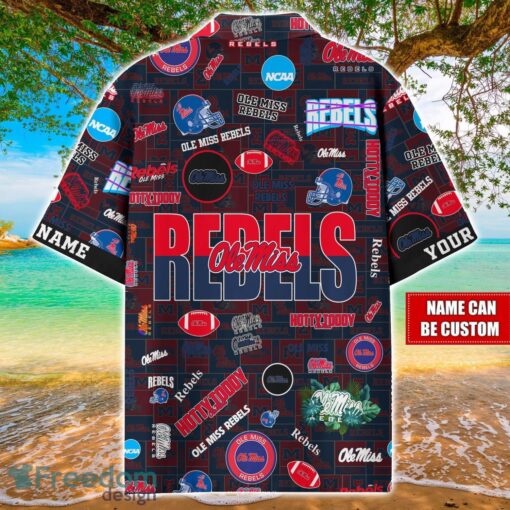 Ole Miss Rebels Logo Hawaiian Shirt For Fans Trending Beach Shirt Custom Name Product Photo 2