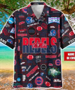 Ole Miss Rebels Logo Hawaiian Shirt For Fans Trending Beach Shirt Custom Name