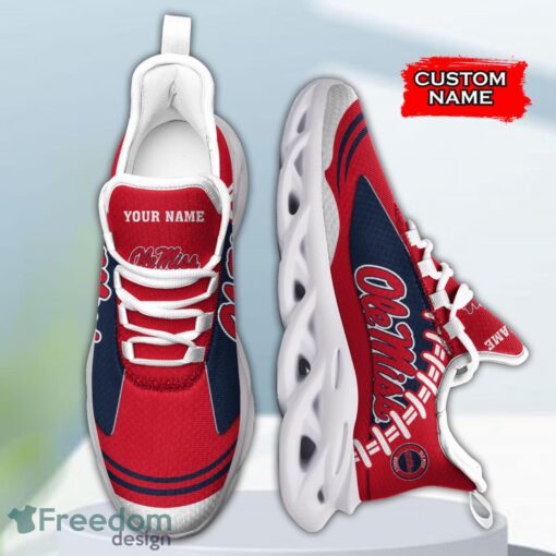 Ole Miss Rebels NCAA Max Soul Shoes Big Logo And Custom Name Sneakers For Men Women Product Photo 4