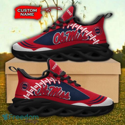 Ole Miss Rebels NCAA Max Soul Shoes Big Logo And Custom Name Sneakers For Men Women Product Photo 1