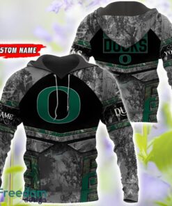 Oregon Ducks Grey Black Hunting AOP T-Shirt Hoodie Sweatshirt Zip Hoodie Custom Name Product Photo 1