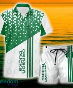 Oregon Ducks Triangle Abstract Pattern Hawaii Shirt and Shorts Summer For Beach Fans