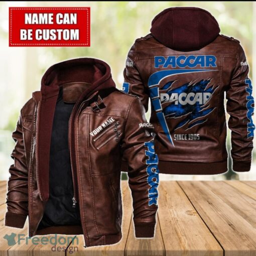 Paccar 2D Leather Jacket For Men Custom Name Special Gift Ideas Product Photo 2