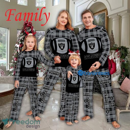 Pajamas Set Gift For Family NFL Las Vegas Raiders Caro For Fans Holidays - Pajamas Set Gift For Family NFL Las Vegas Raiders Caro For Fans Holidays