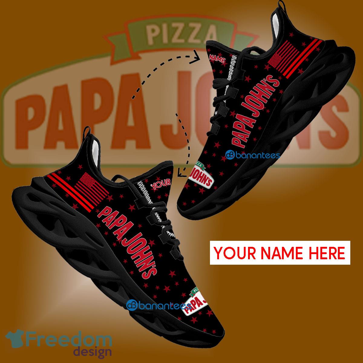 Papa John's Pizza Sport Sneaker Unveil Custom Name Gift Max Soul Shoes USA Flag Star New For Fans - Papa John's Pizza Running Shoes New Trending Personalized Photo 1