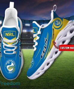 Parramatta Eels NRL Max Soul Shoes Sneakers Sport Gift For Fans Running Shoes Custom Name Product Photo 2