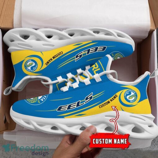 Parramatta Eels NRL Max Soul Shoes Sneakers Sport Gift For Fans Running Shoes Custom Name Product Photo 3