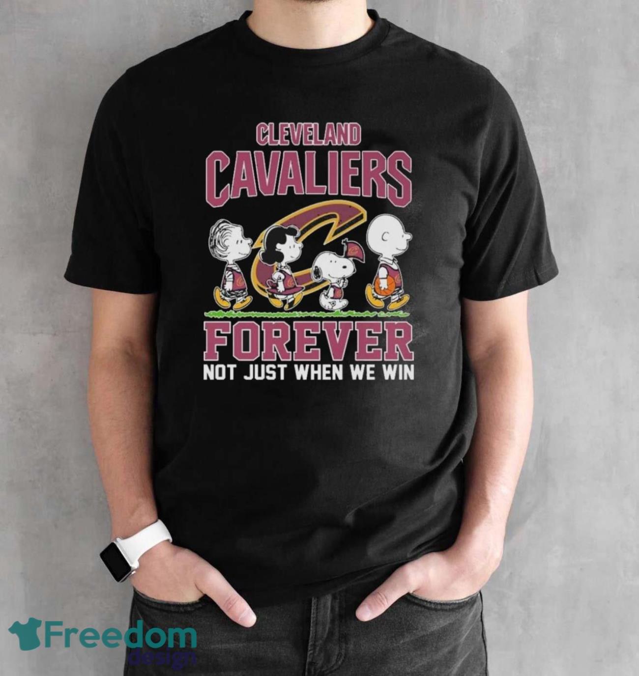 peanuts-characters-cleveland-cavaliers-forever-not-just-when-we-win-shirt-1.jpg Peanuts Characters Cleveland Cavaliers Forever Not Just When We Win Shirt - Black Unisex T-Shirt