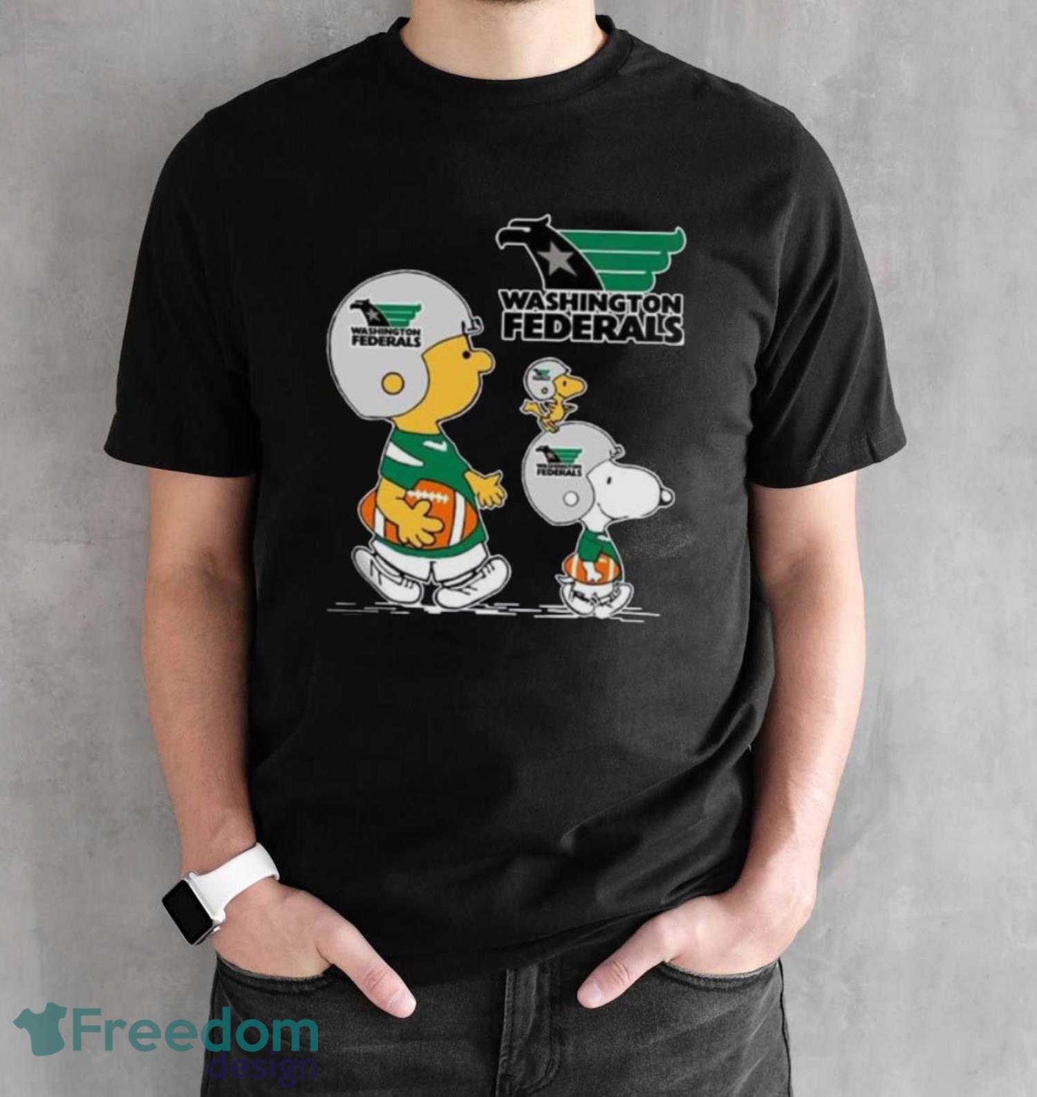 Peanuts Charlie Brown And Snoopy Washington Federals image Peanuts Charlie Brown And Snoopy Washington Federals - Black Unisex T-Shirt