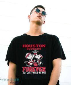 Peanuts Snoopy And Charlie Brown Houston Cougars High Five Forever Not Just When We Win Shirt - G500 Gildan T-Shirt