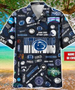 Penn State Nittany Lions Logo Hawaiian Shirt For Fans Trending Beach Shirt Custom Name Product Photo 1