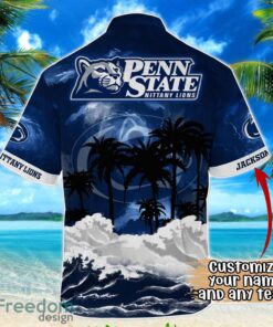 Penn State Nittany Lions NCAA Hawaiian Shirt Coconut Tree Waves Beach Hawaii Shirt Custom Name For Fans Product Photo 3