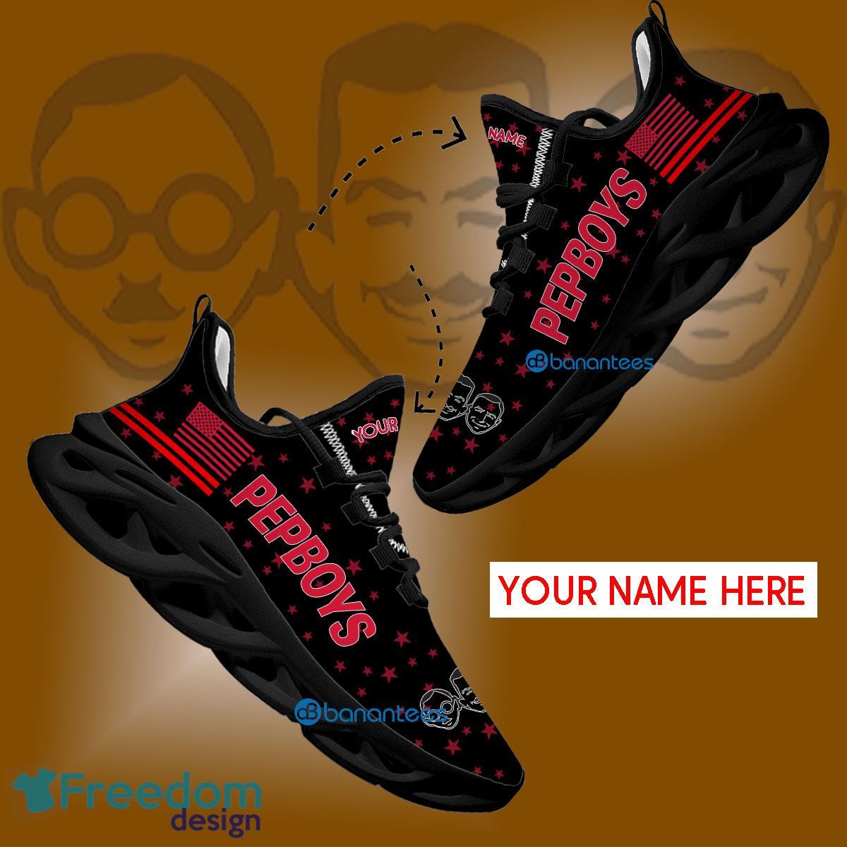 Pep Boys Chunky Sneaker Curate Custom Name Gift Max Soul Shoes USA Flag Star New For Fans - Pep Boys Running Shoes New Trending Personalized Photo 1