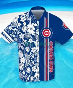 Personalised Chicago Cubs Flower Hibiscus Hawaiian Shirt
