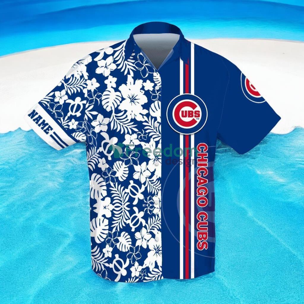Personalised Chicago Cubs Flower Hibiscus Hawaiian Shirt image Personalised Chicago Cubs Flower Hibiscus Hawaiian Shirt Product Photo 1