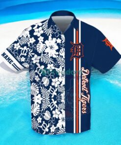 Personalised Detroit Tigers Flower Hibiscus Hawaiian Shirt Personalised Detroit Tigers Flower Hibiscus Hawaiian Shirt