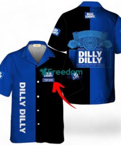 Personalized Bud Light Dilly Dilly Blue And Black Tropical Hawaiian Shirt
