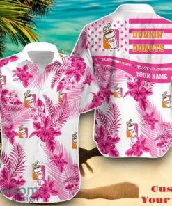 Personalized Dunkin&rsquo; Donuts Hawaiian Shirt Floral Pattern Gift For Men Women