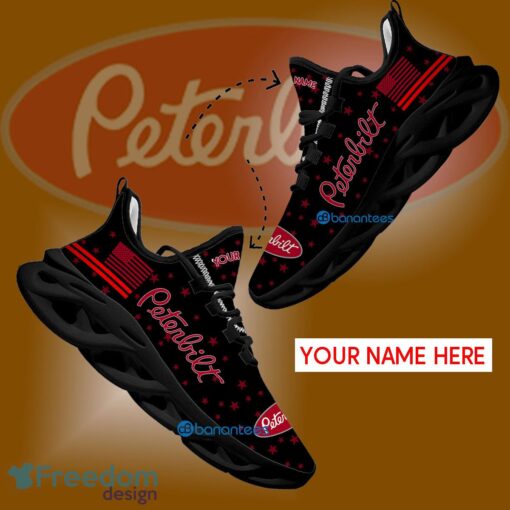 Peterbilt Truck Sport Sneaker Effortless Custom Name Gift Max Soul Shoes USA Flag Star New For Fans - Peterbilt Truck Running Shoes New Trending Personalized Photo 1