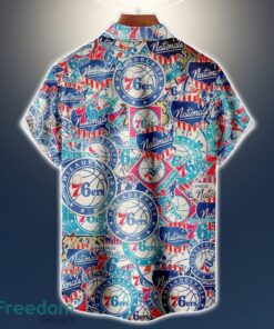 Philadelphia 76ers Logo All Printed 3D Hawaiian Shirt For Fans NBA Hawaiian Shirt Product Photo 2