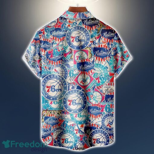 Philadelphia 76ers Logo All Printed 3D Hawaiian Shirt For Fans NBA Hawaiian Shirt Product Photo 2