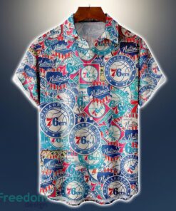 Philadelphia 76ers Logo All Printed 3D Hawaiian Shirt For Fans NBA Hawaiian Shirt Product Photo 1