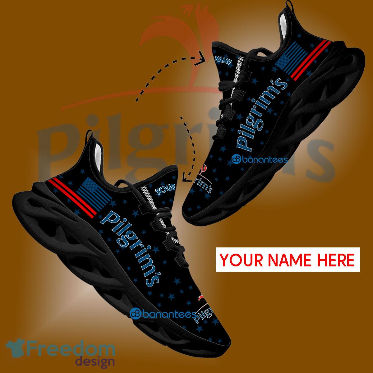 Pilgrim's Sport Sneaker Accentuate Custom Name Gift Max Soul Shoes USA Flag Star New For Fans - Pilgrim's Running Shoes New Trending Personalized Photo 1