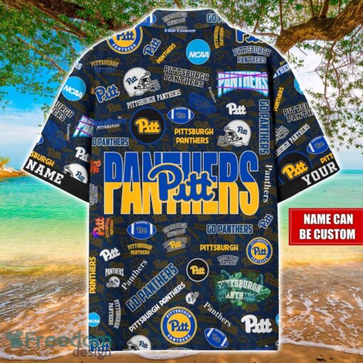 Pittsburgh Panthers Logo Hawaiian Shirt For Fans Trending Beach Shirt Custom Name Product Photo 2