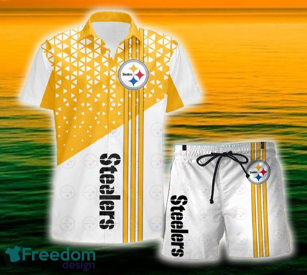 Pittsburgh Steelers Triangle Abstract Pattern Hawaii Shirt and Shorts Summer For Beach Fans image Pittsburgh Steelers Triangle Abstract Pattern Hawaii Shirt and Shorts Summer For Beach Fans - Pittsburgh Steelers Triangle Abstract Pattern Hawaii Shirt and Shorts Summer For Beach Fans