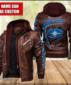 Polaris 2D Leather Jacket For Men Custom Name Special Gift Ideas Product Photo 2