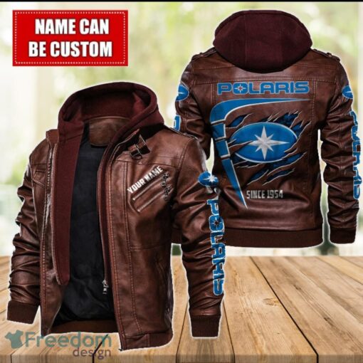 Polaris 2D Leather Jacket For Men Custom Name Special Gift Ideas Product Photo 2