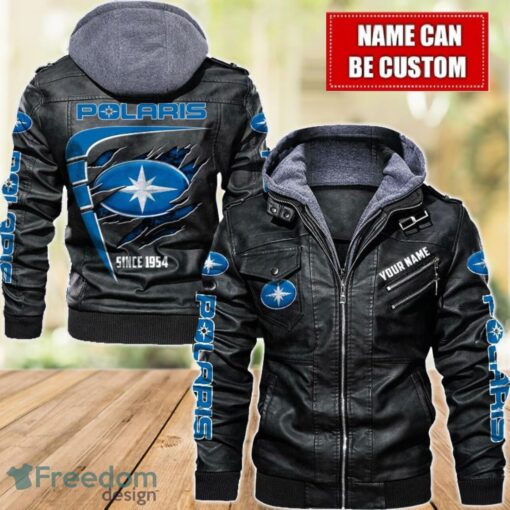 Polaris 2D Leather Jacket For Men Custom Name Special Gift Ideas Product Photo 1